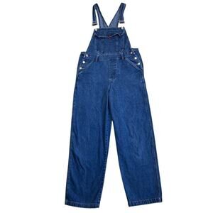 No Boundaries Vintage Y2K Bib Style Denim Overalls Red Buttons Relaxed Fit